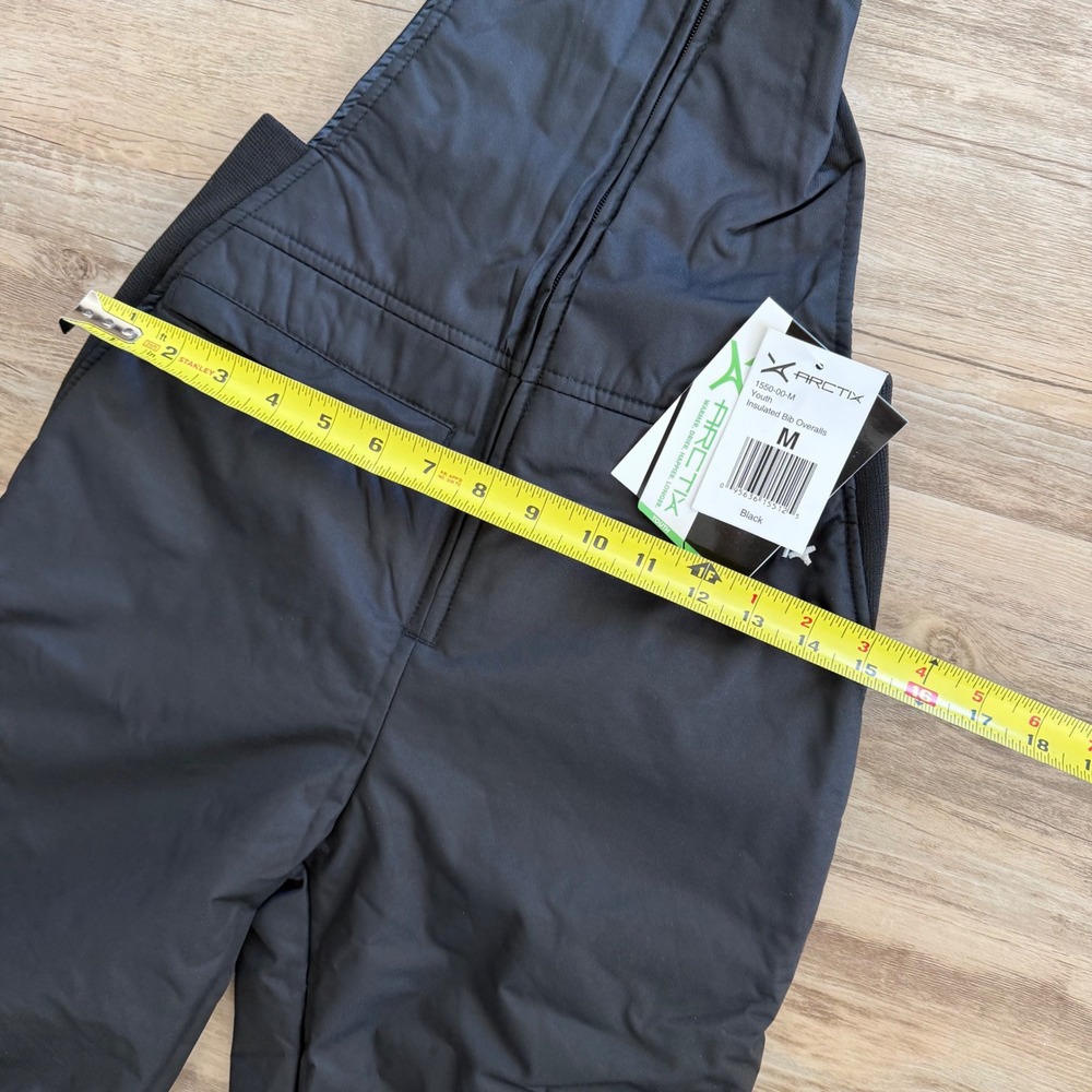 NWT Arctix Youth Insulated Bib Overalls Black Snow Ski Pants Size Medium - Picture 5 of 8